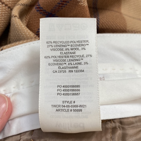 Aritzia Wilfred Effortless Flannel High-waisted Pleated Pants size 10 new - Picture 9 of 14